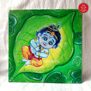 Baby Alilai Krishna Mini Canvas with Easel Stand