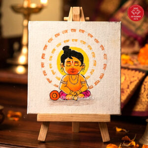 Chanting Hanuman Mini Canvas with Easel Stand