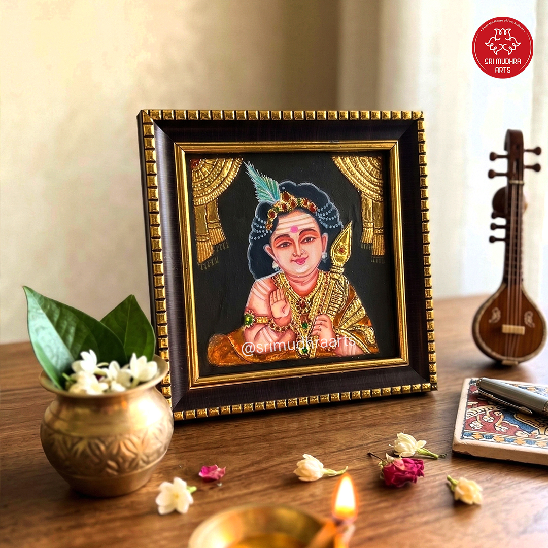 Kartikeya Muruga Mini Tanjore Art